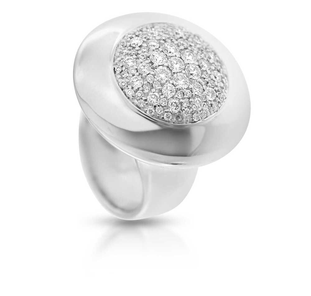 Ring Cocktail Pave White gold