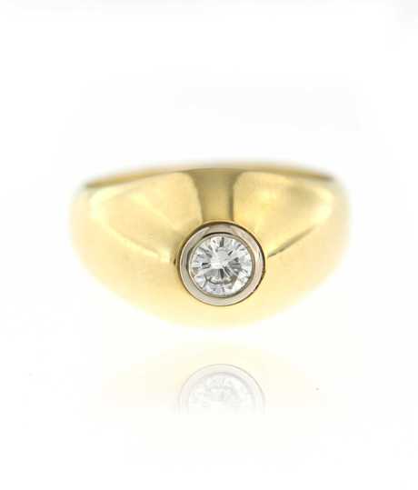 ellow gold Jonk ring with brilliant