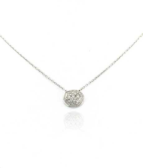 White gold necklace with half oval sphere