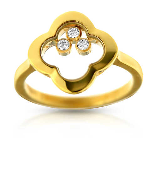 Chopard geelgouden ring 'Happy Clover'