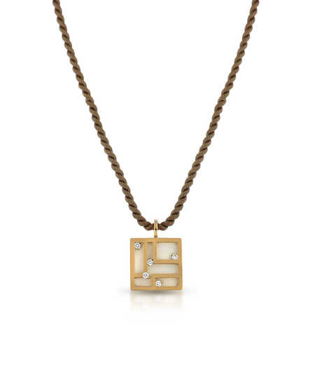 Graphique pendant pink gold with diamonds