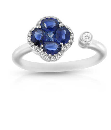 Nenuphar ring 4 Sapphires   diamond