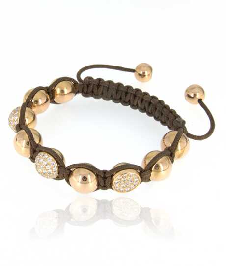Bracelet on cord with spherical elements   brilliant