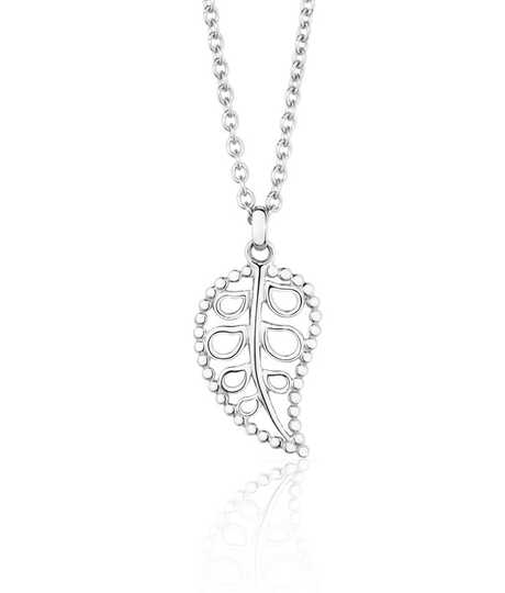India Leaf Small White Gold