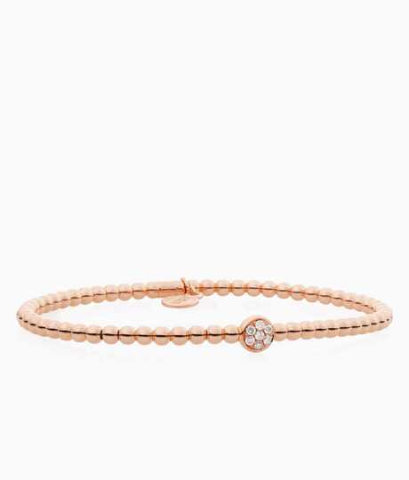 Reflex bracelet 3 mm pink gold with diamonds