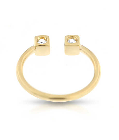 Le Cube Diamant ring yellow gold and diamonds