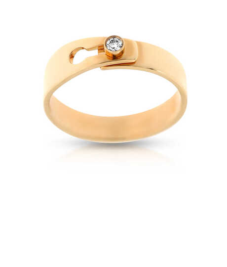 Serrure ring pink gold with brilliant