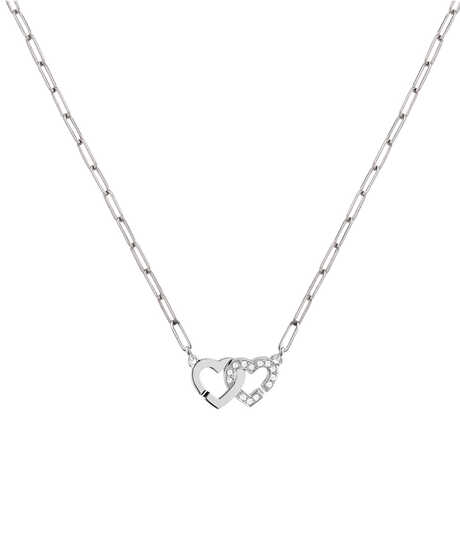 Double Coeurs necklace white gold and brilliants - R9