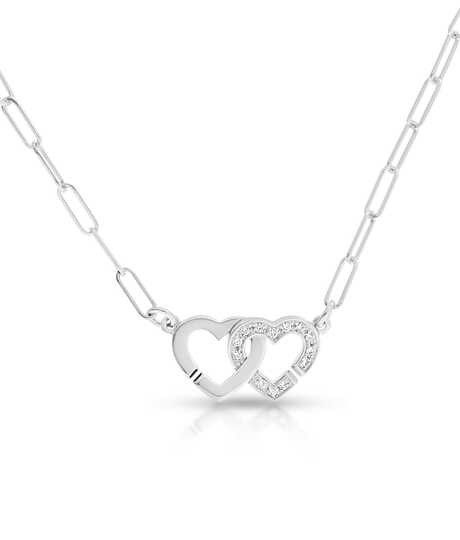 Double Cours R9 chain necklace white gold and diamonds
