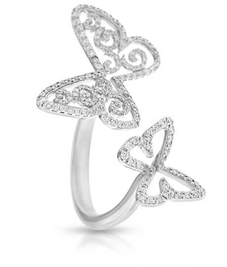 Messika Arabesque Duetto Butterfly ring wit goud