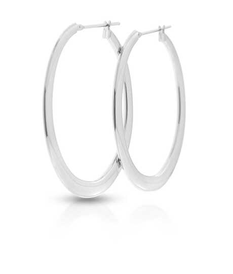 Witgouden ellipsvormige creolen