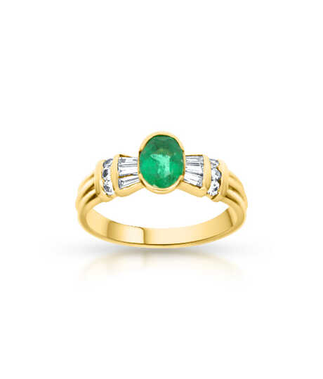 Bague or blanc avec rubis et 12 brilj