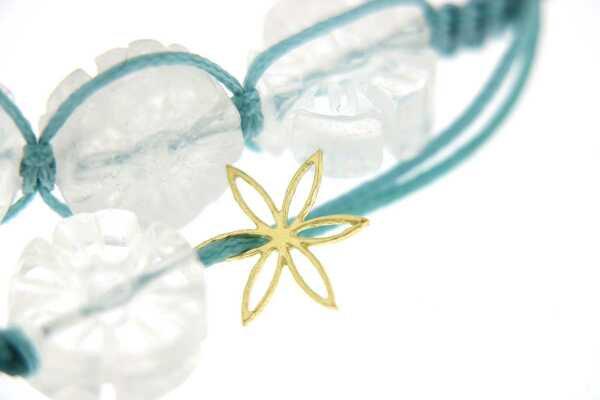 Bracelet with 10 flower-shaped rock crystals