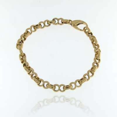 Yellow gold jewellery bracelet with round and oval links