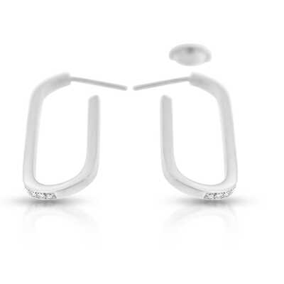 Maillon earrings white gold with diamonds