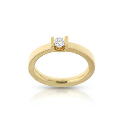 Bague en or jaune avec solitaire 0,21 ct