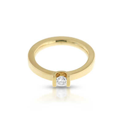 Bague en or jaune avec solitaire 0,21 ct