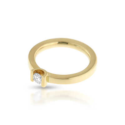 Bague en or jaune avec solitaire 0,21 ct