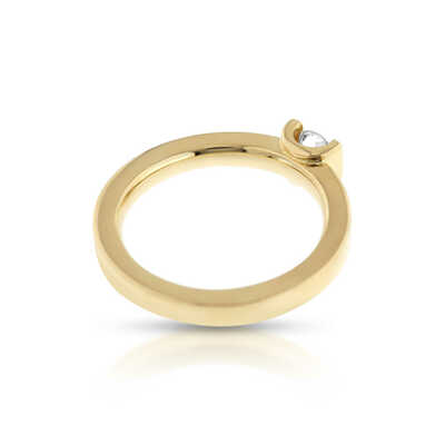 Bague en or jaune avec solitaire 0,21 ct