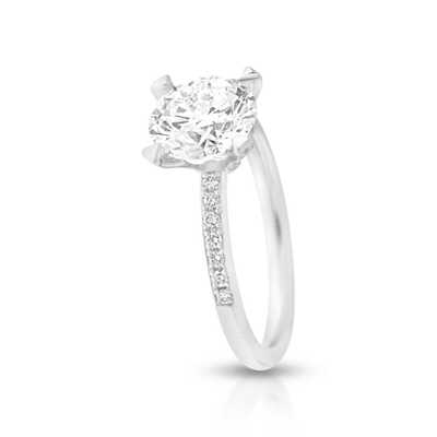 Solitaire en or blanc 2.08 ct I / Si1 Hrd