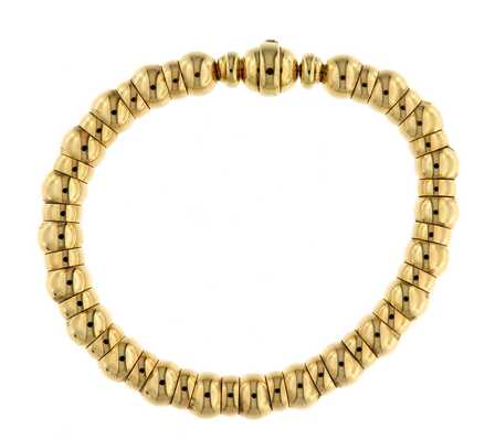 Bracelet en or jaune 18 carats avec bague et éléments sphériques