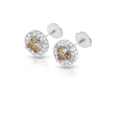 Boucles d'oreilles avec cognacs diamants de 1,22 ct
