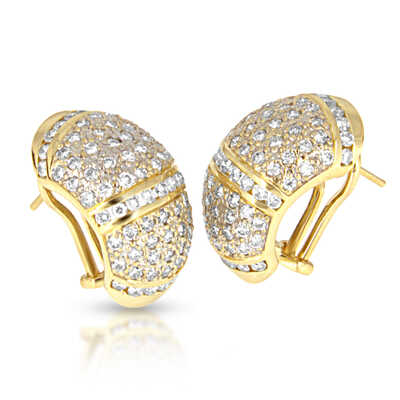 Yellow gold earrings with brilliants pavé