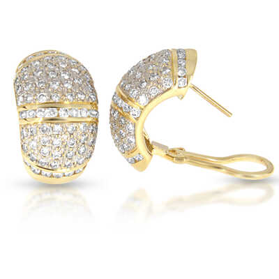 Yellow gold earrings with brilliants pavé