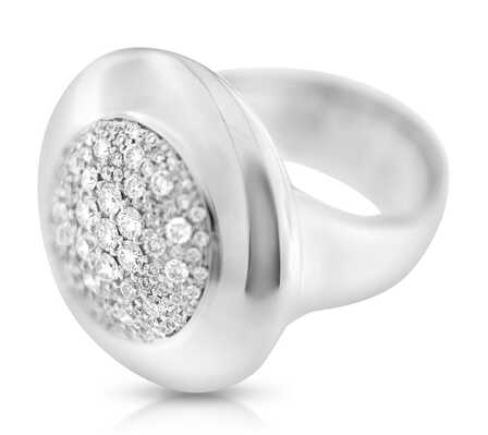 Ring Cocktail Pave White gold