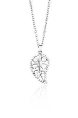 India Leaf Small White Gold
