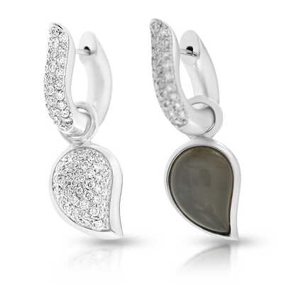 Pendants for Earrings Doubledrop Cashmere Moonstone and  Diamond Pavé
