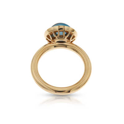 Ring pink gold 18ct with london topaz