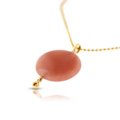 Lux halsketting met bolletjes in roze goud