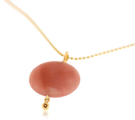 Lux halsketting met bolletjes in roze goud
