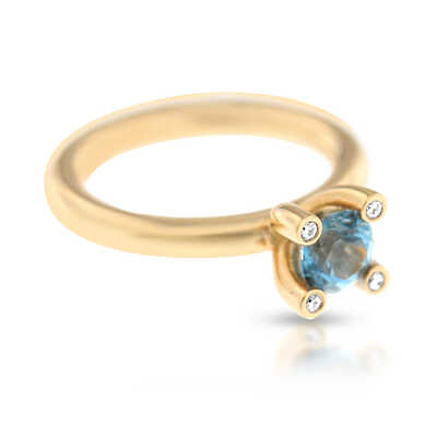 Phlox ring in rose gold with Topaz London Blue