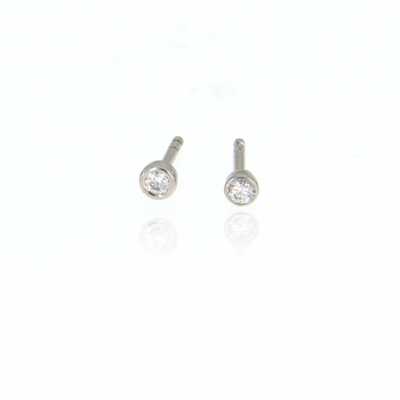 Ear studs white gold with brilliant