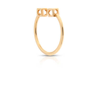 Le Cube diamond ring pink gold and diamonds