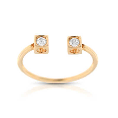Le Cube diamond ring pink gold and diamonds