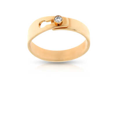 Serrure ring pink gold with brilliant