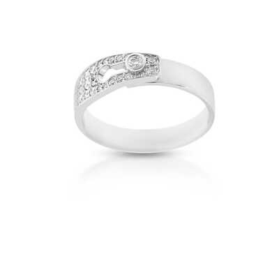 Serrure ring white gold with brilliants