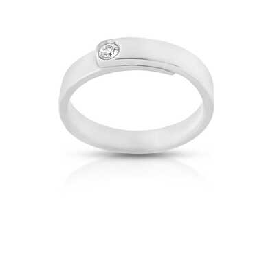 'Double Sense' white gold ring with brilliant