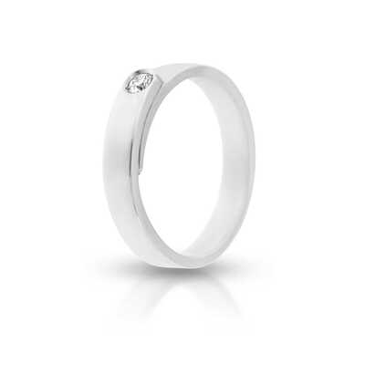 'Double Sense' white gold ring with brilliant