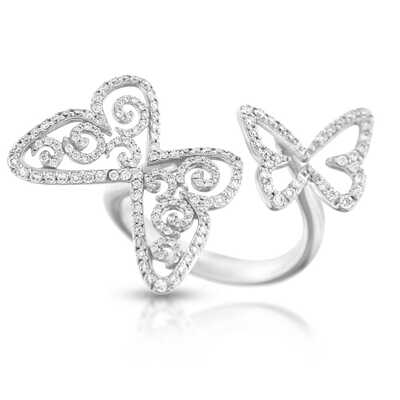 Messika Arabesque Duetto Butterfly Ring white gold