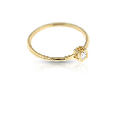 Le Cube Diamant rose gold ring with 1 brilliant