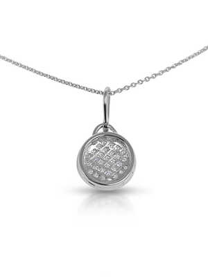 Circle pendant white gold with pavé diamonds