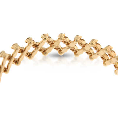 Flexible bracelet / ring pink gold with diamonds