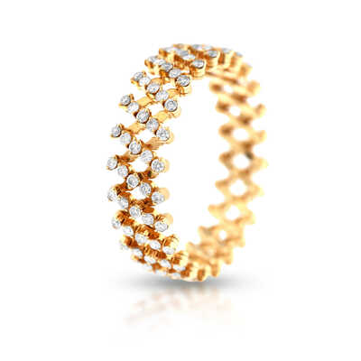 Flexibele armband / ring  roze goud met briljanten