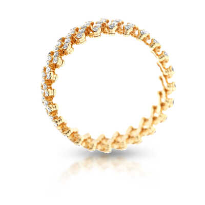 Flexibele armband / ring  roze goud met briljanten