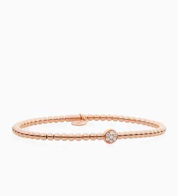 Reflex armband 3 mm roze goud met briljanten
