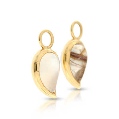 Signature Double Drop Pendants for earrings with Quartz and Moonstone